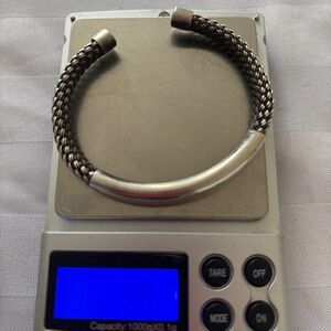 Sterling Woven Cuff Bracelet Stamped 925